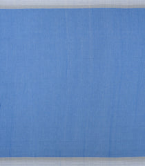 Blue Handwoven Bengal Cotton Saree With Coin Buttas-BG1521