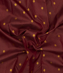 Dark Brown Handloom Kanchipuram Silk Saree With Zari Checks & Buttas-KA16144