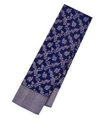 Violet Handloom Kanchipuram Silk Saree With Floral Jaal Motifs-KA14801