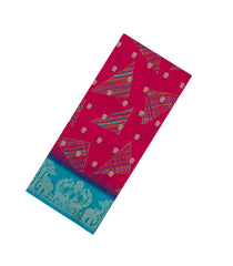 Pink Printed Synthetics Dola With Zari Butta & Zari Border -BL5225