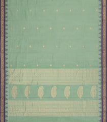 Aquamarine Handloom Kanchi Cotton Saree With Chakaram Buttas-KC1835