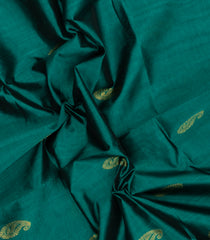 Sea Green Handloom Silk Cotton Saree With Zari Buttas & Contrast Border-SC4666