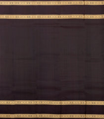 Black Handloom Kanchipuram Silk Saree With Checks & Buttas-KA15661