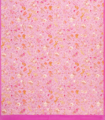 BubbleGum Pink Printed Crepe Silk Saree With Floral Motifs-PS0920