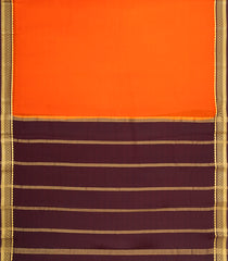 Orange Woven Mysore Silk Saree With Contrast Zari Border-MS3868