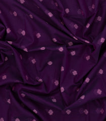 Dark Purple Woven Bengal Cotton Saree With Floral Motifs-BG1721