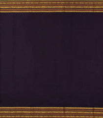 Mustard Handloom Korvai Kanchipuram Silk Saree With Black Border-KA14519