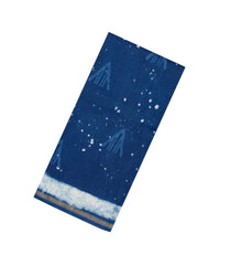 Indigo Printed Jaipur Cotton Saree With Tie & Dye Motifs-JC1695
