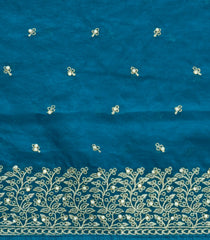 Sky Blue Woven Synthetic Blended Tissue Saree With Embroidered Motifs-EN2029