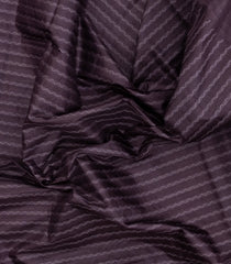 Dark Brown Printed Tussar Silk Saree With Chevron Motifs-TU3367
