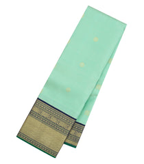 Aquamarine Handloom Korvai Kanchipuram Silk Saree With Buttas-KA15506