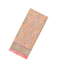 Baby Pink Printed Modal Silk Saree With Floral Motifs-PS0724