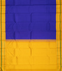 Blue Handloom Korvai Kanchipuram Silk Saree With Mustard Border-KA13076
