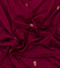 Maroon Handloom Bengal Cotton Saree With Floral Buttas-BG1589