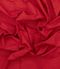 Red Handloom Kanchi Cotton Saree With Checks & Square Motifs-KC1669