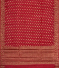 Red Woven Tussar Silk Saree With Floral Buttas-TU3580