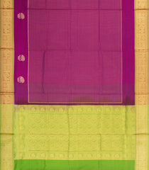 Magenta Handloom Soft Silk Cotton Saree With Zari Checks-SC4584