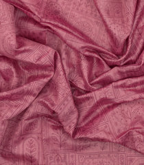 Peach Printed Art Dupion Saree With Contrast Border-BL5070
