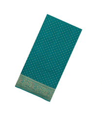 Sea Green Handloom Banarasi Khaddi Georgette Silk Saree With Floral Motifs-BE1790