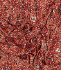 Red Printed Modal Silk Saree With Sequin Motifs-PS0752