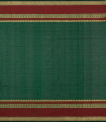 Dark Green Handloom Silk Cotton Saree With Checks-SC4191
