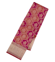 Pink Handloom Kanchipuram Silk Saree With Floral Motifs-KA15071