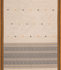 Cream Handloom Village Cotton Saree With Buttas-VC1674