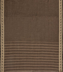 Dark Grey Woven Chirala Cotton Saree With Elephant Border-CR1427