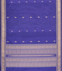 Purple Handloom Silk Cotton Saree With Gandaberunda Buttas-SC4005