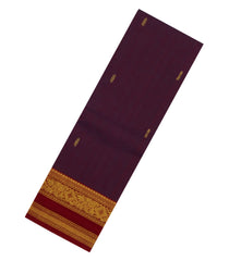 Maroon Woven Chettinad Cotton Saree With Buttas & Contrast Border-CN1926