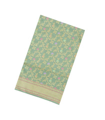 Cardamom Green Handloom Banarasi Silk Saree With Meena Floral Motifs-BE1920