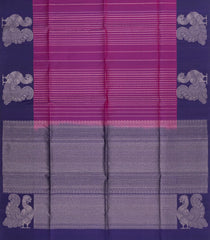 Magenta Handloom Soft Silk Saree With Zari Stripes & Contrast Border-SO4786