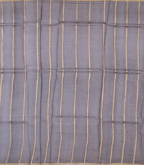 Black Woven Pure Organza Silk Saree With Zari Stripes & Buttas-KS1074