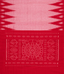 Bubblegum Pink Handwoven Orissa Cotton Saree With Tie & Dye Pallu-OR0920