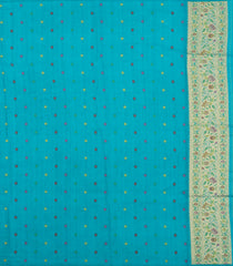 Cyan Woven Art Dupion Saree With Meena Floral Border-BL5978