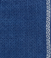 Indigo Printed Jaipur Cotton Saree With Border-JC1839