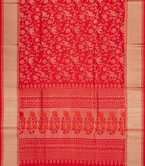 Red Handloom Soft Silk Saree With Bird Vine Motifs  -SO4285