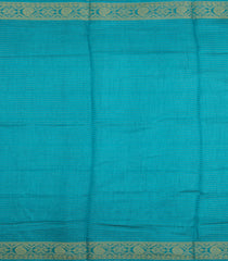 Cyan Printed Synthetic Dola Silk Saree With Zari Stripes & Border-SY0315