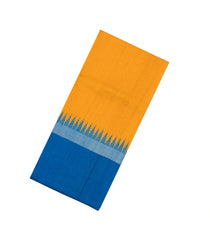 Yellow Woven Dupion Silk Saree With Contrast Temple Border-DS0645