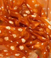 Oil Mustard Handloom Organza Soft Silk Saree With Floral Motifs-SO4098