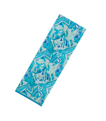 Turquoise Printed Crepe Silk Saree With Abstract Motifs-PS0910