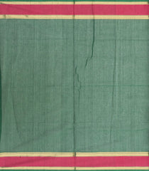 Dark Green Handloom Kanchi Cotton Saree With Annam Buttas-KC1453