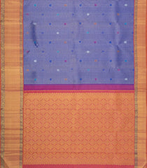Dark Blue Handloom Kanchipuram Silk Saree With Annam Motifs-KA16735