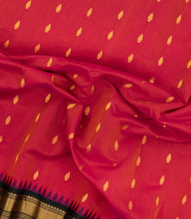 Red Handloom Gadwal SICO Saree With Cotton Body & Silk Border-GA0319