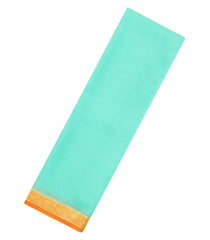 Turquoise Woven Mysore Silk Saree With Contrast Zari Border-MS3324