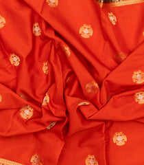 Orange Woven Blended Viscose Saree With Zari Buttas-BL6079