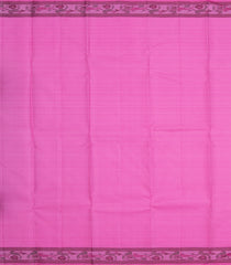 BubbleGum Pink Handloom Kanchipuram Silk Saree With Floral Buttas-KA12572