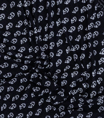 Black Printed Jaipur Cotton Saree With Floral Motifs-JC1612