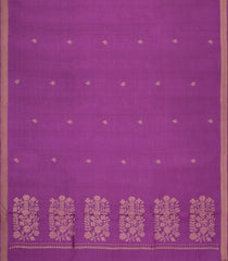 Lilac Woven Tussar Silk Saree With Floral Motifs-TU3271