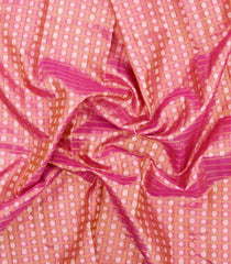 Pink Handloom Tissue Kanchipuram Silk Saree With Checks & Floral Motifs-KA15675